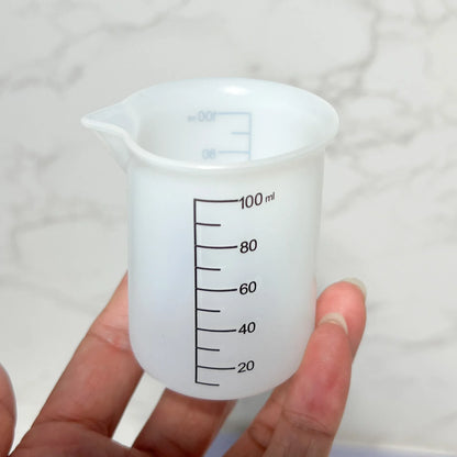 3PCS 100ml Silicone Measuring Cups Set – Dual Scale (ml/oz) Non-Stick Epoxy Resin Mixing Tools for Jewelry Casting & Wax Molds
