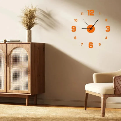 Creative Frameless DIY Wall Clock — Silent Modern Home & Office Wall Decoration for Living Room, Bedroom, and Art Spaces