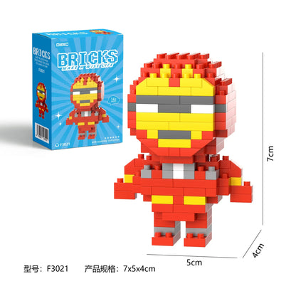 Marvel Building Block Figures - Spider-Man, Deadpool, Venom & Iron Man Cartoon Model Toys