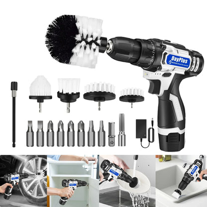 Cordless Drill Brush Kit - All-Purpose Electric Spin Scrubber & Cleaning Brush for Drilling and Cleaning Tasks