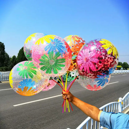 10PCS 12-Inch Chrysanthemum Foam Sequin Latex Balloons – Ice Cream Confetti Party Decorations