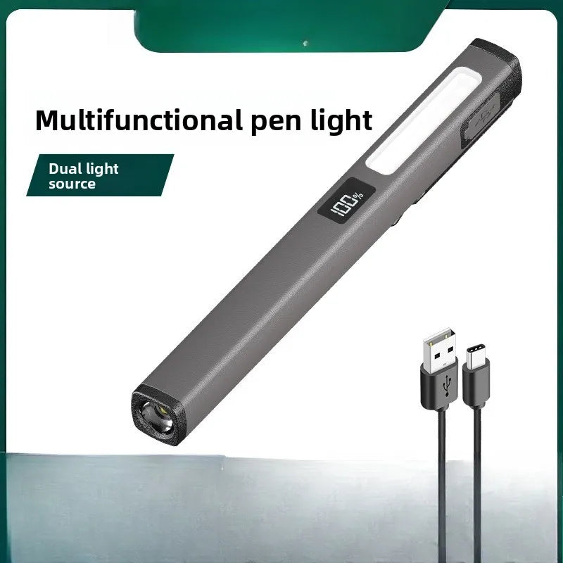 New Long Battery Life LED Pen Flashlight – USB Rechargeable Multi-Function Maintenance Work Light for Outdoor, Camping & Emergency Use