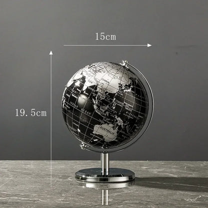 Rotating World Globe with Metal Base – Educational Geography Globe for Children, Classroom Learning Stand