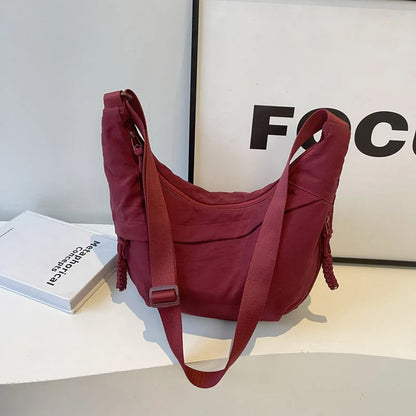 New Nylon Fabric Shoulder Bag – High Capacity Women's Crossbody Messenger Bag, Versatile & Leisure Hobo