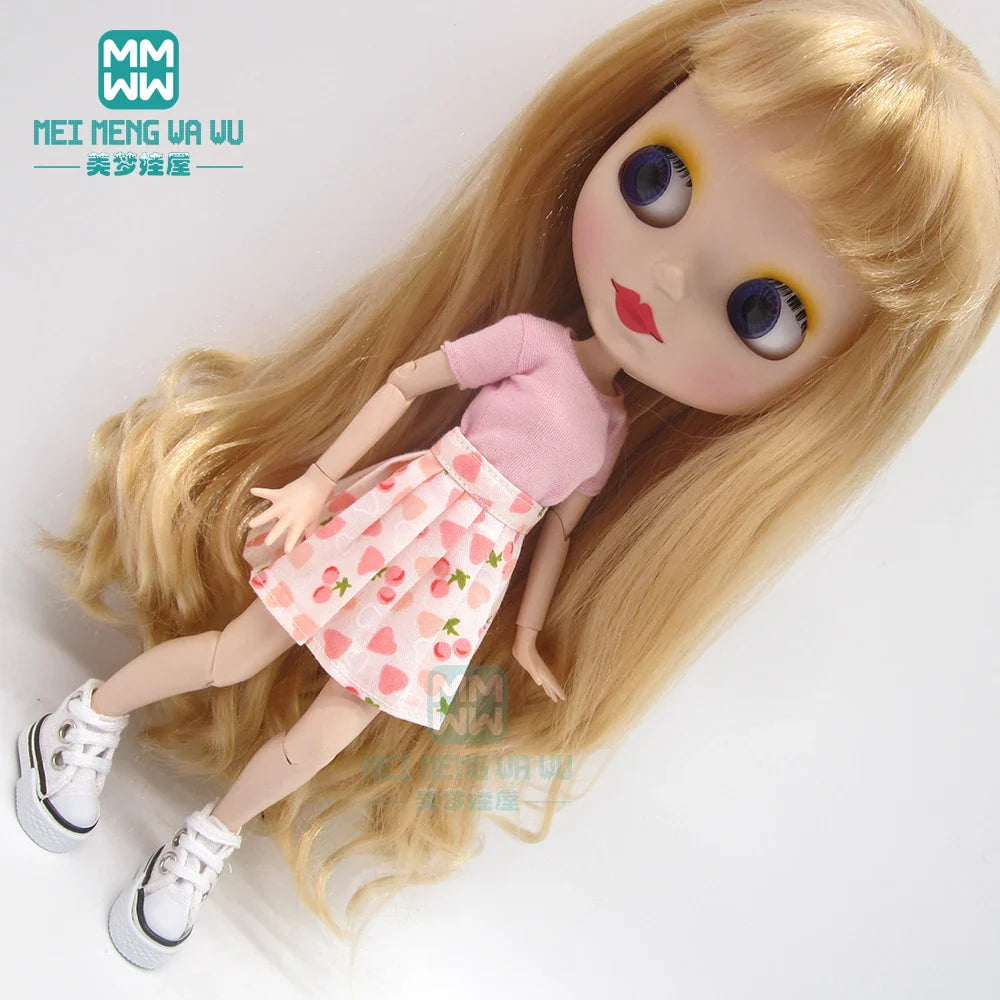 Blythe Doll Accessories Set – Fashion Sweatshirt, Shoe Covers & Sneakers for Blythe & Azone Dolls, Christmas Gift