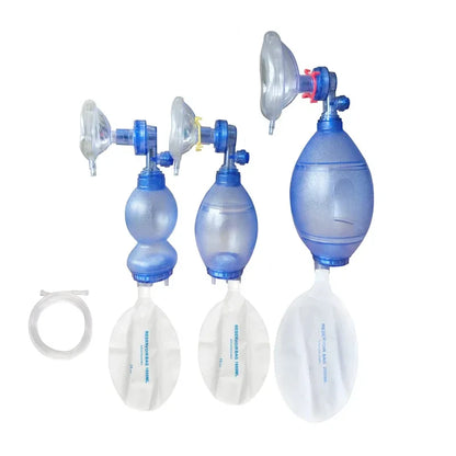 PVC Self-Help Respirator Training Bag Valve Mask – Adult, Child & Infant AED Training Tool with Carry Case