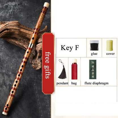 Chinese Bamboo Flute Dizi – Traditional Flute for Beginners, Key C/D/E/F/G Musical Instrument