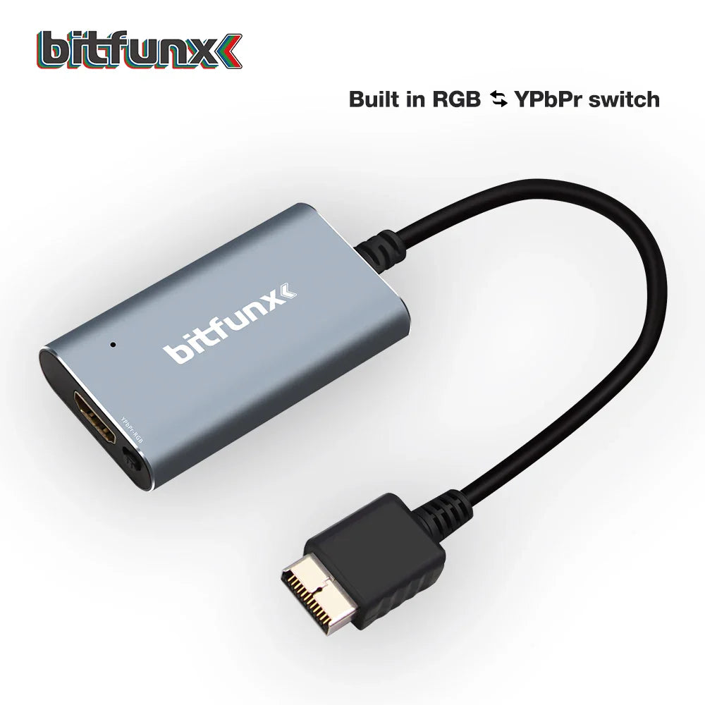 Bitfunx PS2 to HDMI Converter – RGB to YPbPr Switch Adapter for PS1 & PS2 PlayStation Game Consoles
