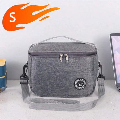 Insulated Handheld Lunch Bag with Shoulder Strap – Thickened Waterproof Student Lunch Box Tote