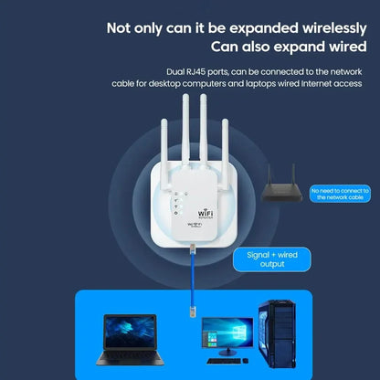 WiFi Extender 300M – Long Range Wireless Signal Booster & Internet Repeater with EU Plug