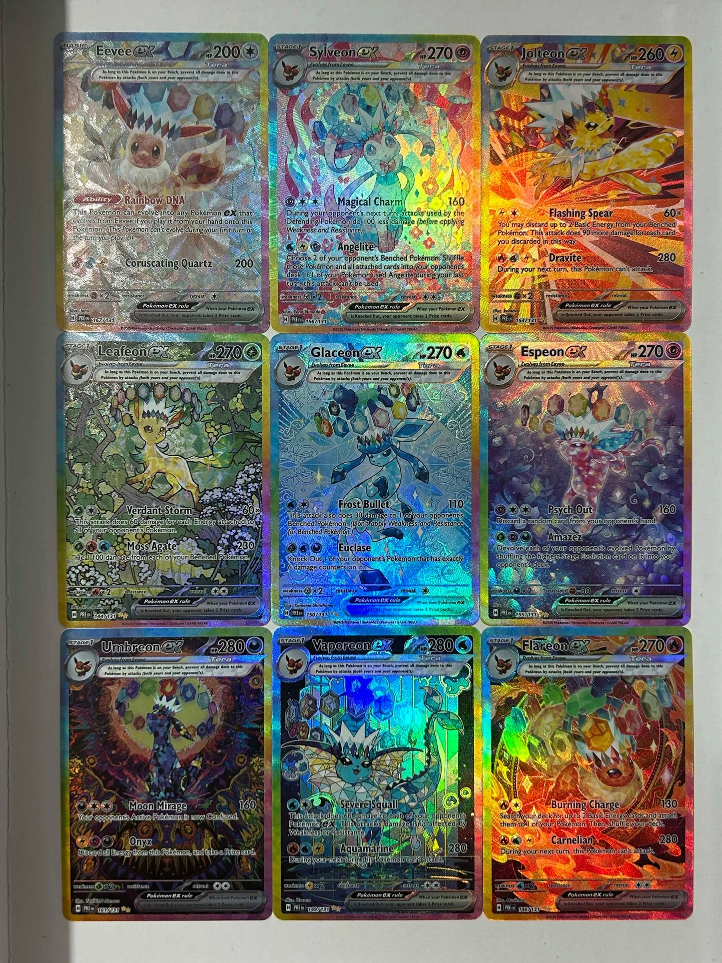 Anime Eeveelution Trading Card SV8 – Eevee, Umbreon, Sylveon, Leafeon, Vaporeon PTCG Collectible Gift