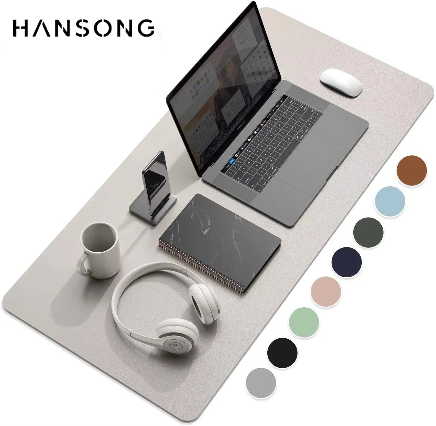 Large PU Leather Desk Protector Mat — Waterproof Non-Slip Mouse & Keyboard Pad