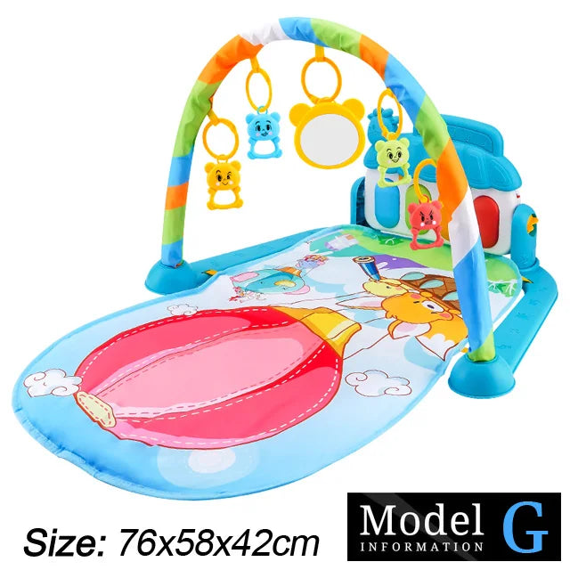 Baby Fitness Stand Music Play Gym – Newborn Piano Crawling Blanket & Pedal Activity Toy for Early Education (0-36 Months)