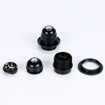 E27 Self-Locking Bakelite Lamp Holder - LED Light Bulb Socket with E14 Cap for Floor & Table Lamps
