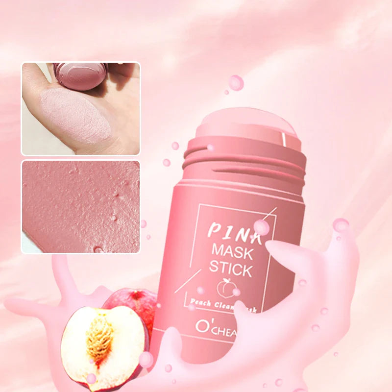 Green Tea & Honey Peach Facial Mask Stick – Pore Cleansing, Moisturizing & Charcoal Mud Mask