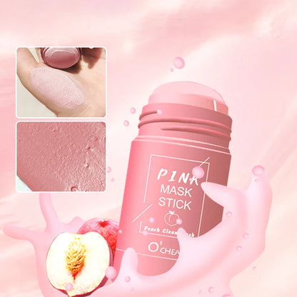 Green Tea & Honey Peach Facial Mask Stick – Pore Cleansing, Moisturizing & Charcoal Mud Mask