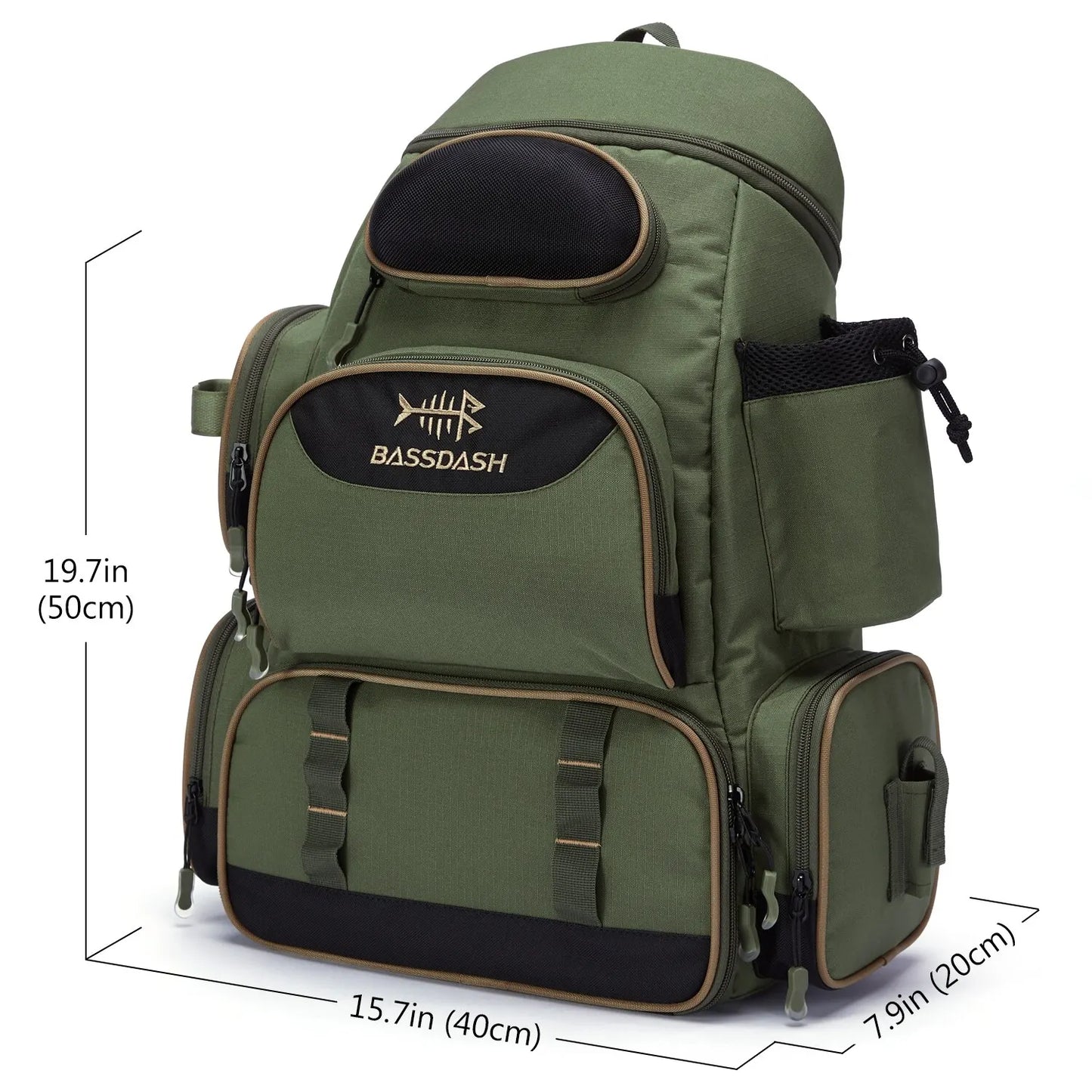 Bassdash Fishing Tackle Backpack — Lightweight Tactical Multifunctional Fishing Bag