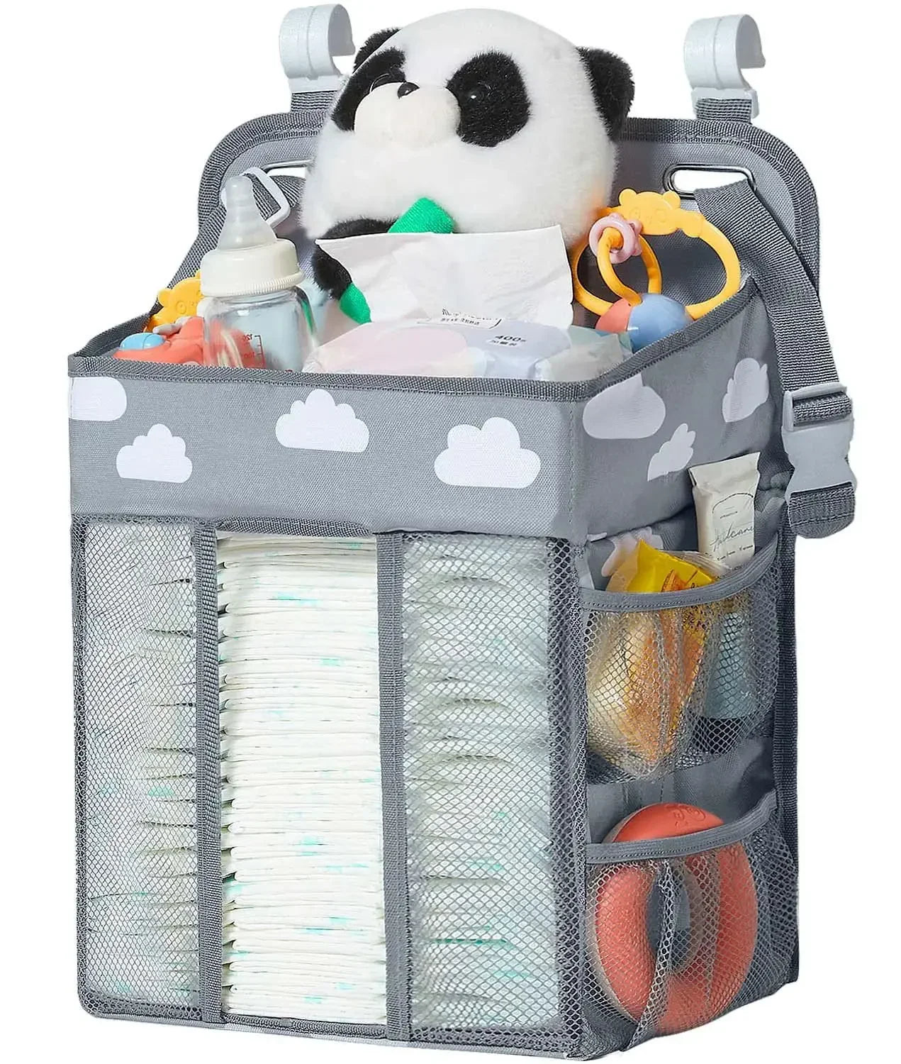 Baby Crib Hanging Storage Bag – Diaper & Nappy Organizer for Cot, Infant Essentials Holder
