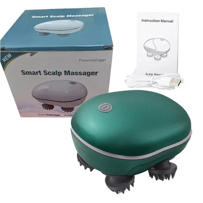 Electric Scalp Massager with Red Light Therapy – Antistress Body Massage Tool for Muscle Tension & Tiredness Relief