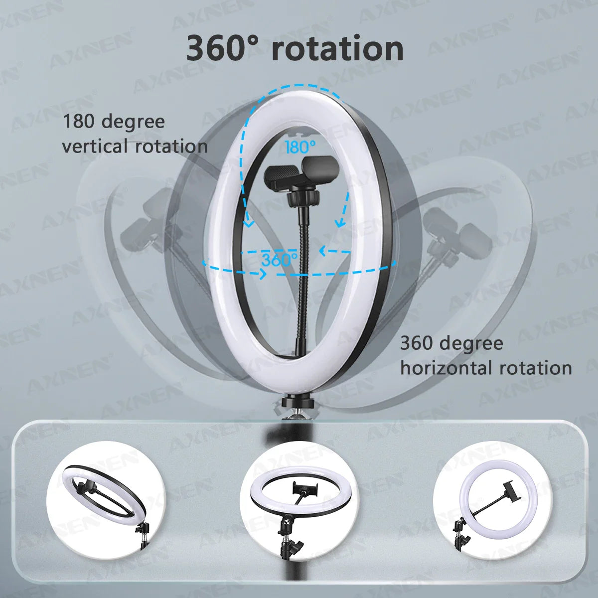 26cm LED Selfie Ring Light – Photography Lighting with Tripod Stand, Phone Holder & Remote Control for YouTube Videos