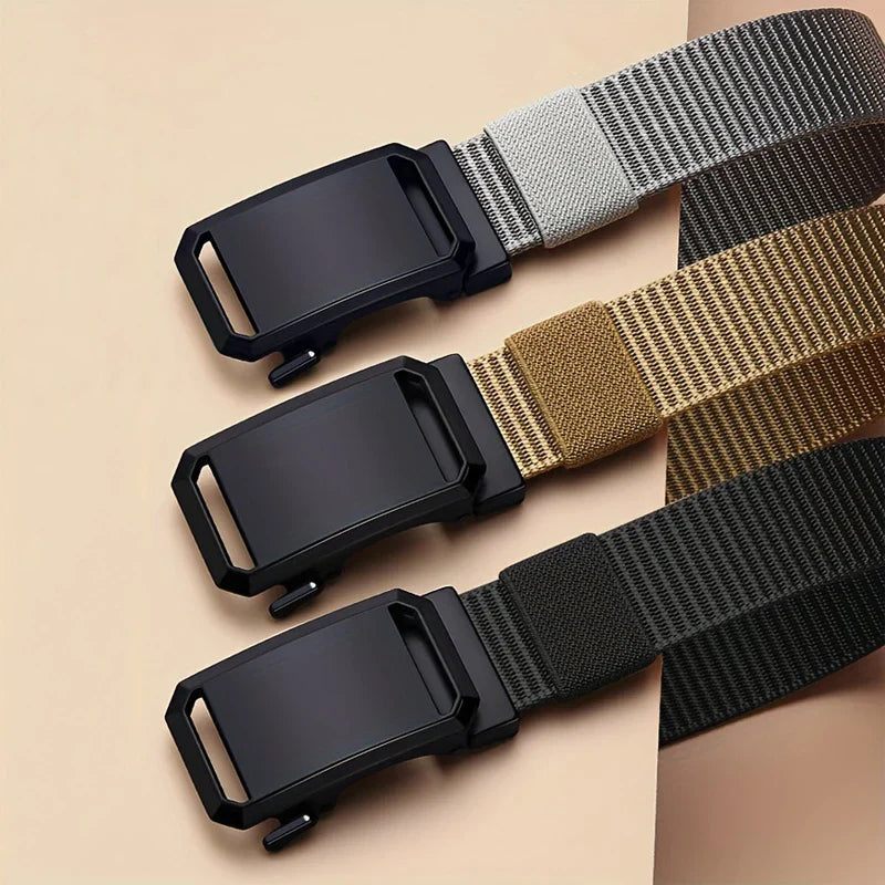 Newest Automatic Buckle Canvas Belt – Tactical Waist Belt for Men, Durable Casual Outdoor, Hunting, Golf & Adventure Training Pants