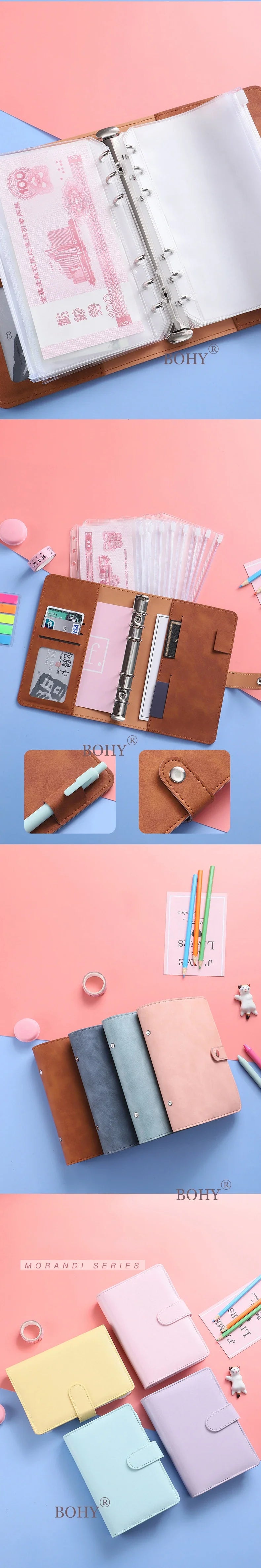 2024 A6 PU Leather Budget Binder Set – Cash Envelopes System with Binder Pockets for Money, Budget Saving & Bill Organizer