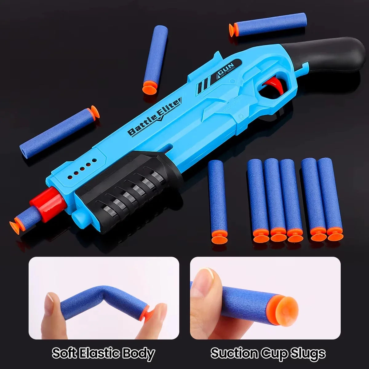 Soft Bullet Blaster Toy Gun - Durable Outdoor Foam Dart Launcher for Boys & Girls, Halloween & Christmas Gifts