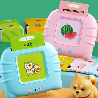 Early Education Flashcards – Talking English Learning Toys for Kids, Preschool Electronic Audio Book Machine Gift
