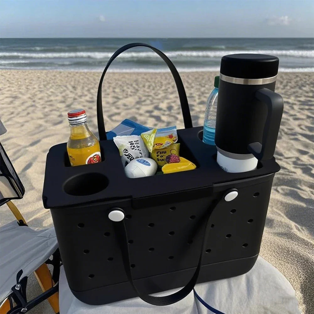 EVA Waterproof Storage Lid Organizer – 5-Compartment Cup & Phone Holder Bag Top Accessory for Camping & Travel Storage
