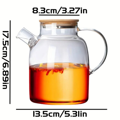 Large Capacity Heat-Resistant Glass Teapot Kettle for Hot & Iced Tea – 1L/1.8L