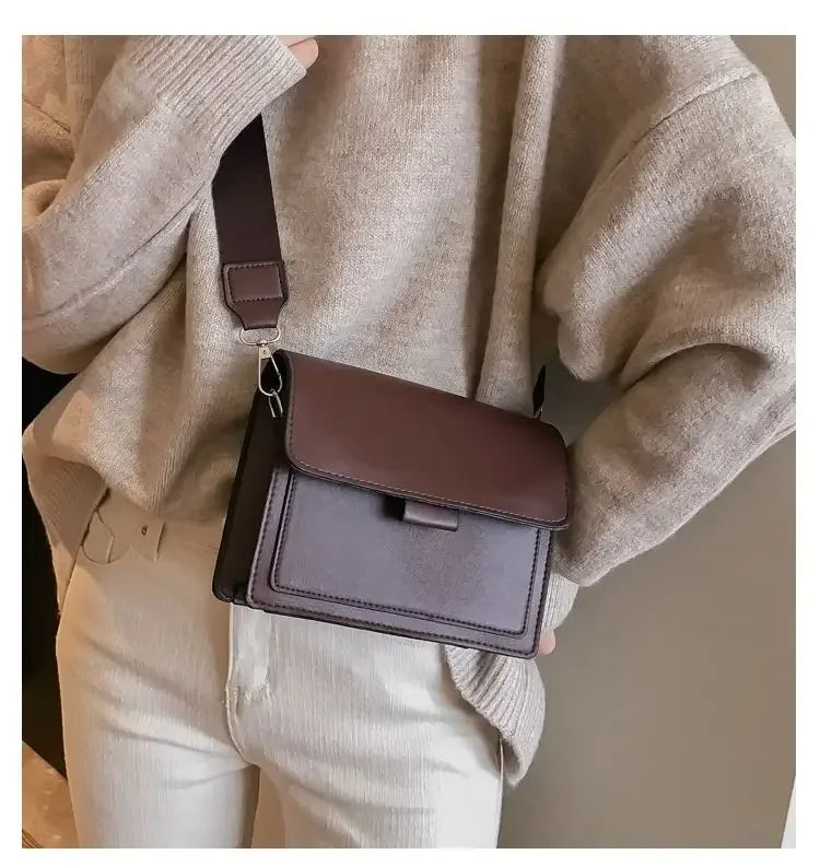 Classic PU Leather Crossbody Bag for Women – Fashion Shoulder Messenger, Travel Handle Flap Handbag