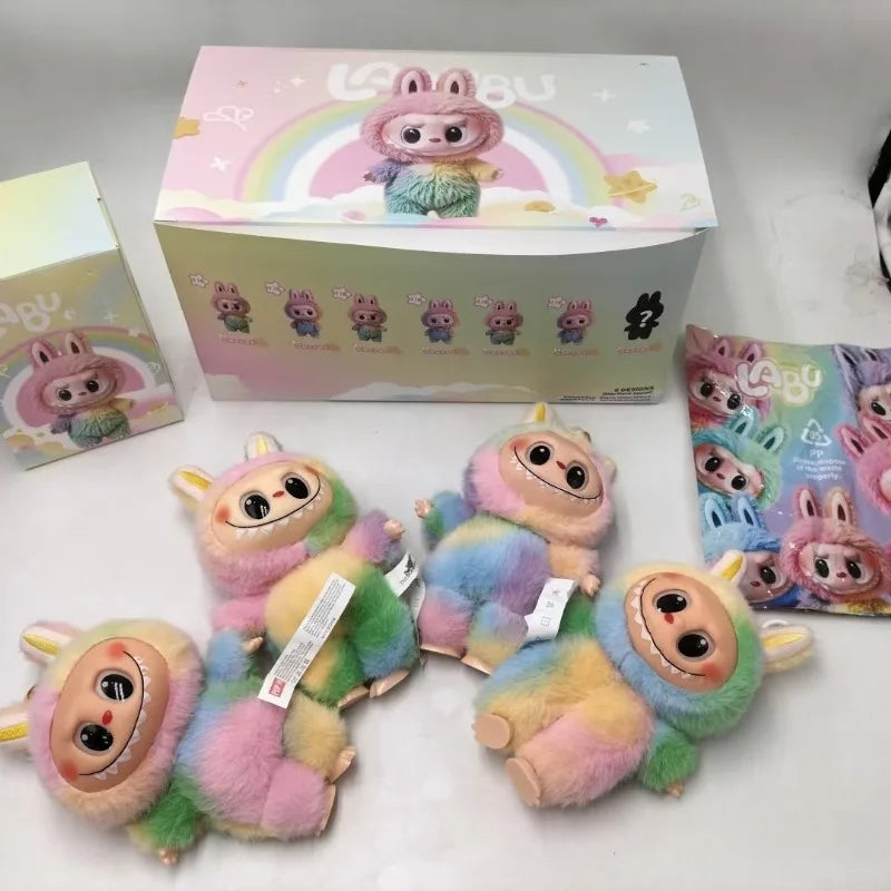 Labob-V4 Blind Box Plush Keychain — Cute Collectible Mystery Monster Figure, Macaron Surprise Anime Toy