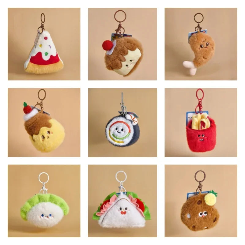 16 Styles Kawaii Mini Snack Plush Keychain – Cute Food Pendant Bag Charm Birthday Gift for Kids