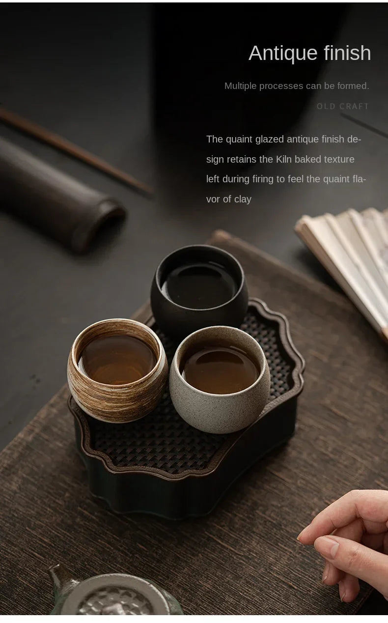 Japanese Handmade Stoneware Tea Cup – Small Kung Fu Single Teacup Vintage Style