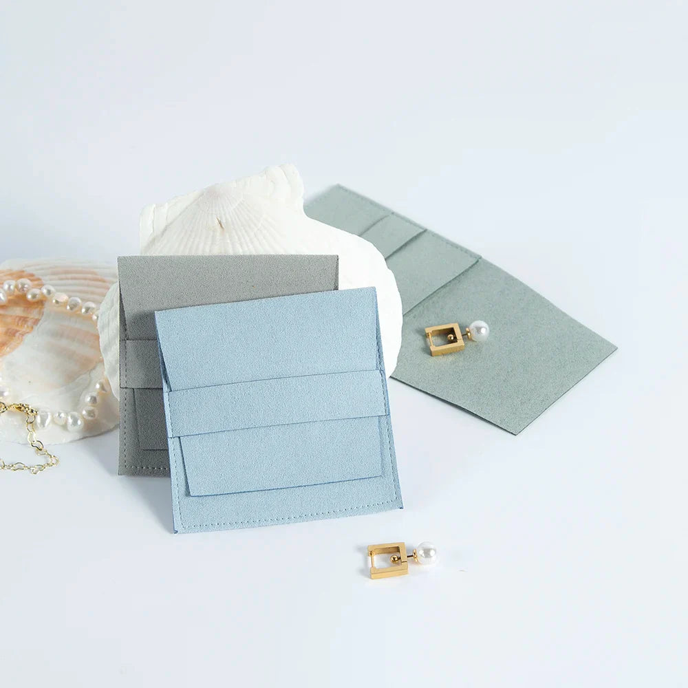 10Pcs Microfiber Jewelry Pouches 6.2x6.2cm & 8x8cm – Rings, Earrings, Pendants, Bracelets Gift Bags for Wedding Favors