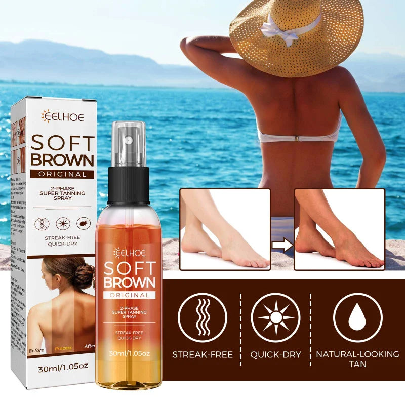 Self Spray Tan Mousse with Natural Tanning Oil — Gradual Face & Body Bronzer, Quick-Dry Moisturizer 30ml