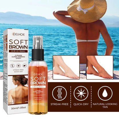 Self Spray Tan Mousse with Natural Tanning Oil — Gradual Face & Body Bronzer, Quick-Dry Moisturizer 30ml