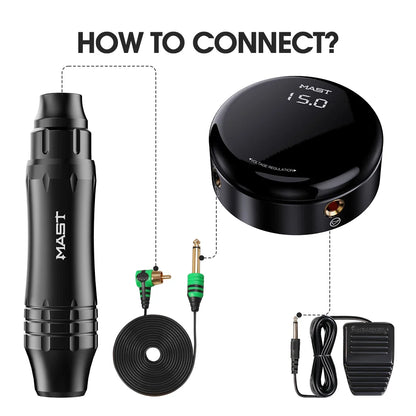 Ultra Mast P10 Tattoo Machine Kit – OLED Screen Pen, RCA, Cartridge Needles & Complete Tattoo Set