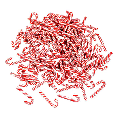 10/30/50pcs Mini Candy Cane Ornaments – Red & White Resin DIY Christmas Decorations for Home & New Year 2025