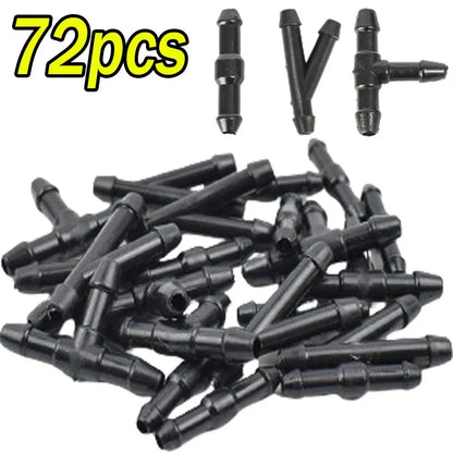 18-90x Car Windshield Washer Pipe Joints – T, Y, I Type Wiper Spray Nozzle Connector Hose Tube for Car Cleaning