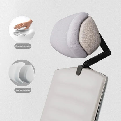 Upgraded Memory Foam Headrest for Office Chair — Adjustable Height & Angle Neck Support Pillow Cushion