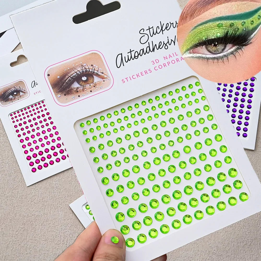 5D Face Diamond Gem Stickers - Colorful Rhinestone Body Makeup Tattoo for Festival, Nail Art & DIY Bling Style