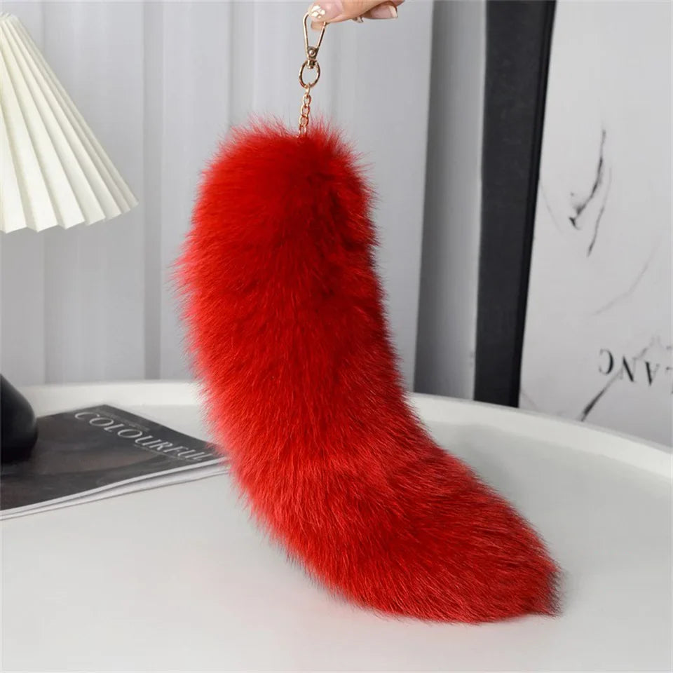 Cute Fluffy Bunny Fur Keychain – Plush Pom Pom Bag Charm and Car Key Ring with Hair Bow