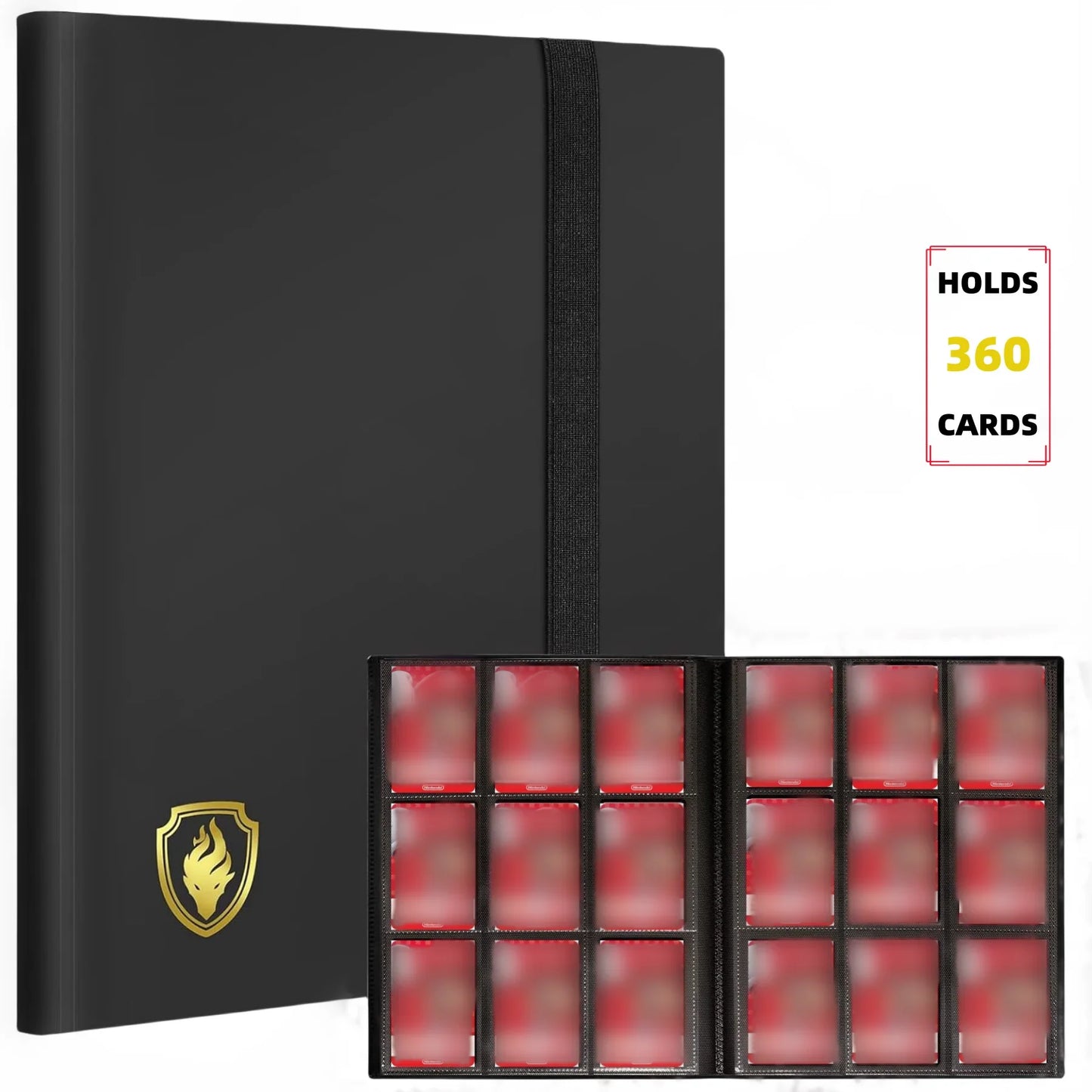 360 Pocket Trading Card Binder – 9 Pocket Side-Loading Album for Yugioh, MTG & TCG Cards