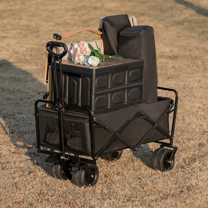 500lbs Heavy Duty Folding Tank Wheels Cart — Large Capacity Outdoor Wagon for Beach, Sand, Trolley & Camping