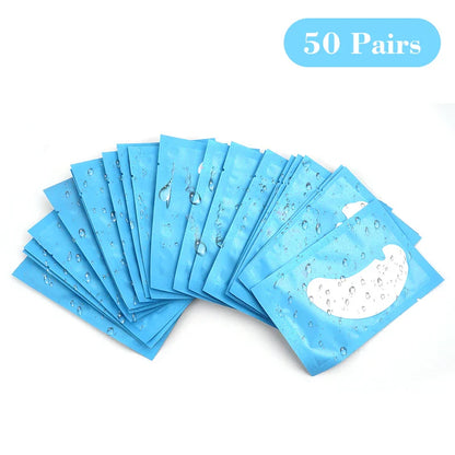50 Pairs U-Shaped Hydrogel Eye Pads – Eyelash Extension Gel Patches for Lashes & Makeup