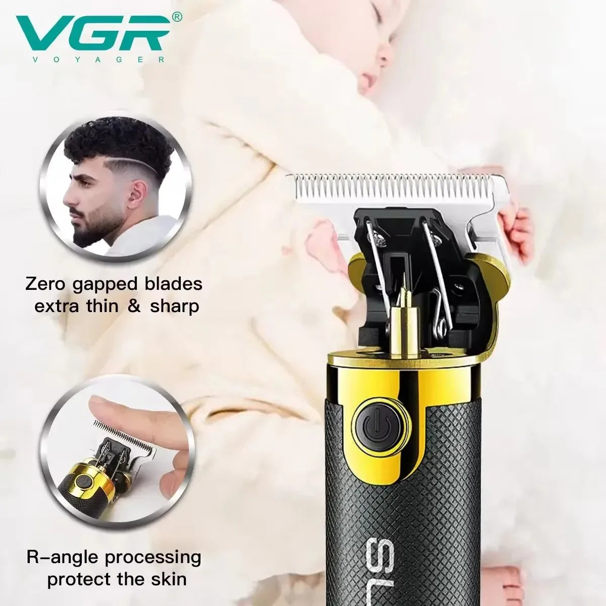VGR T9 Professional Hair Trimmer – Rechargeable Electric Barber Clippers, Metal Haircut Machine for Men V-082