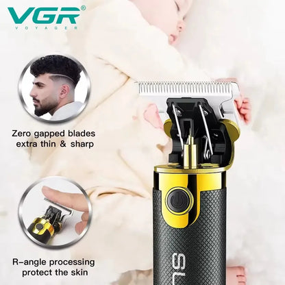 VGR T9 Professional Hair Trimmer – Rechargeable Electric Barber Clippers, Metal Haircut Machine for Men V-082