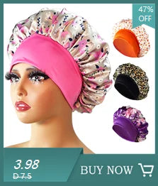 Women’s Satin Bonnet Cap – Double Layer Silky Big Bonnet, Printed Sleep Cap & Head Wrap for Ladies