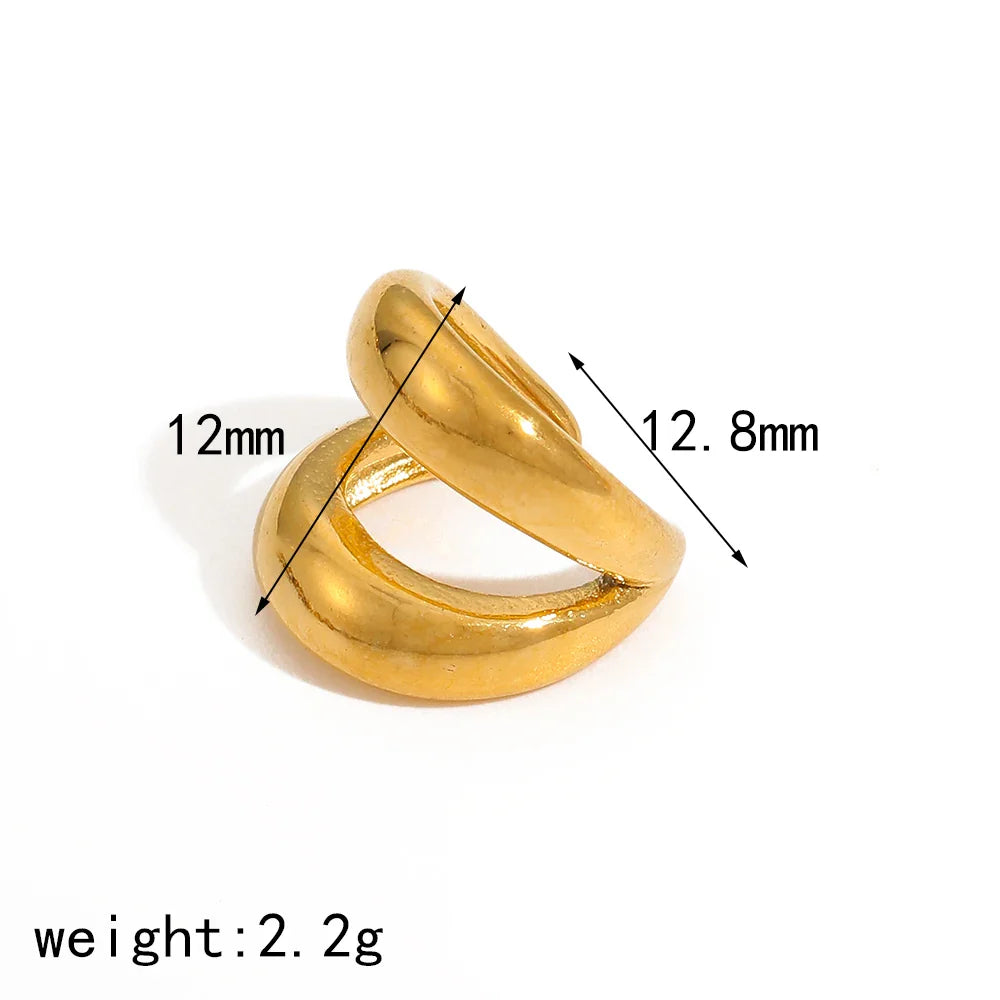 18K Gold Stainless Steel Multilayer Ear Clip – Waterproof Fashionable Women’s Jewelry Gift